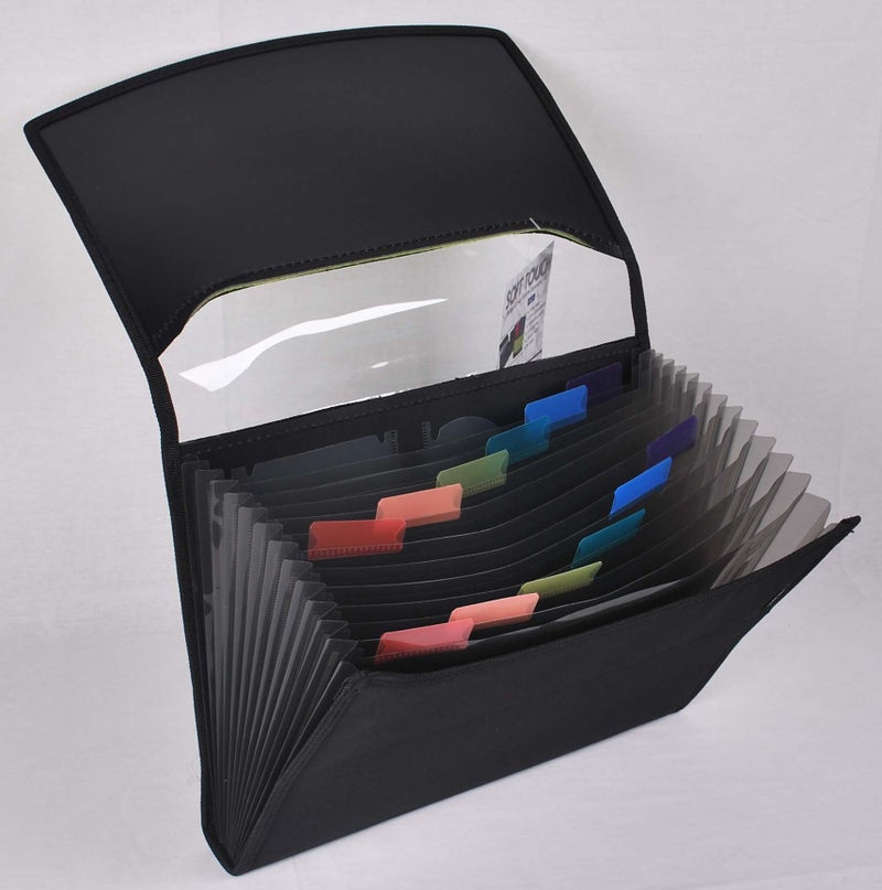 Filexec Soft Touch Padded Canvas Window Expanding File, 13 Pockets, 1 Pack, Blue (46221-6) - Image 4